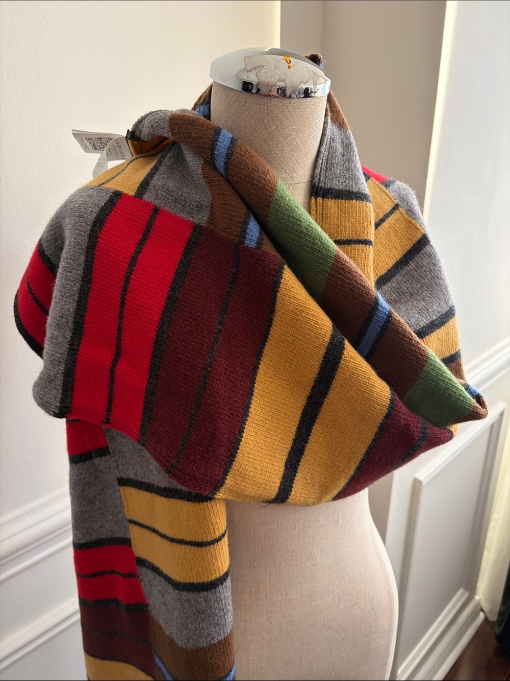 Max Mara Colorblock Striped Knit Scarf - Picture 3 of 6